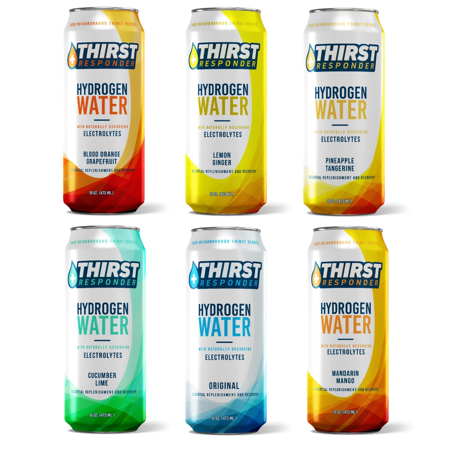Thirst Responder 16oz Hydrogen Water with 4 Colloids and Electrolytes - Mixed Case of 24